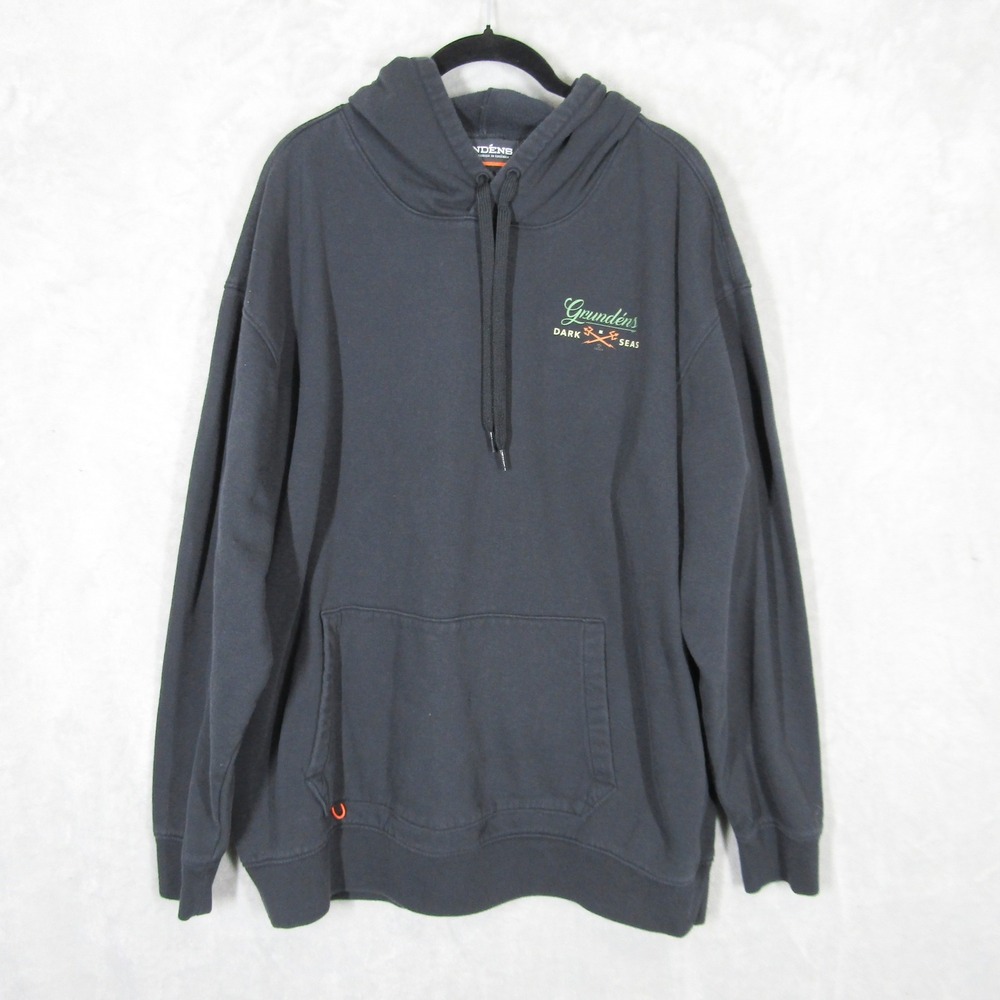 Dark Seas Division X GRUNDENS Hoodie Men XXL Black Pullover Fisherman Sweatshirt